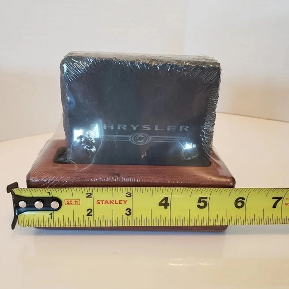 Chrysler Old Canadian Gray Slate Coaster Set with Wooden Stand. - Picture 7 of 7